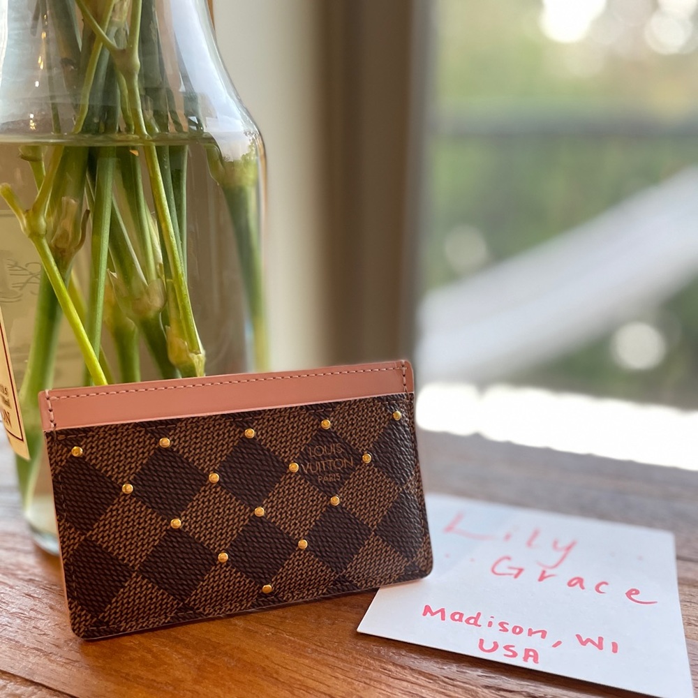 ❌SOLD❌Louis Vuitton Card Holder Damier Ebene Stud
